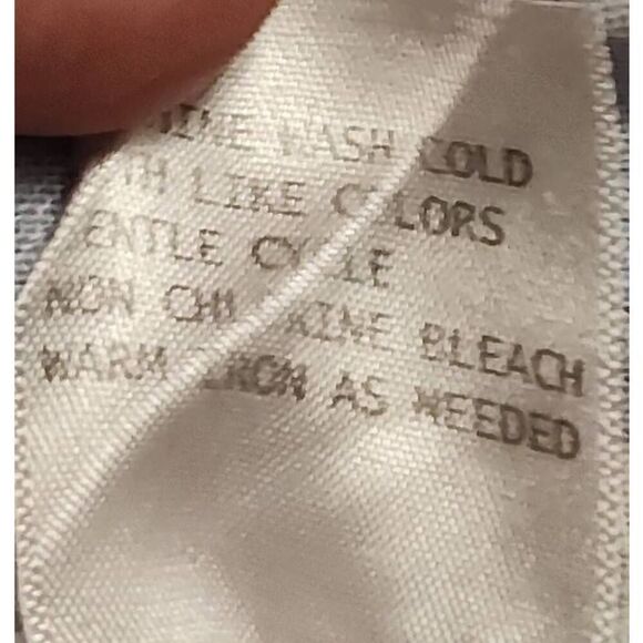 Saint Tropez West linen blend tunic blouse Size 2X Hi low side split hem V neck - Picture 7 of 7